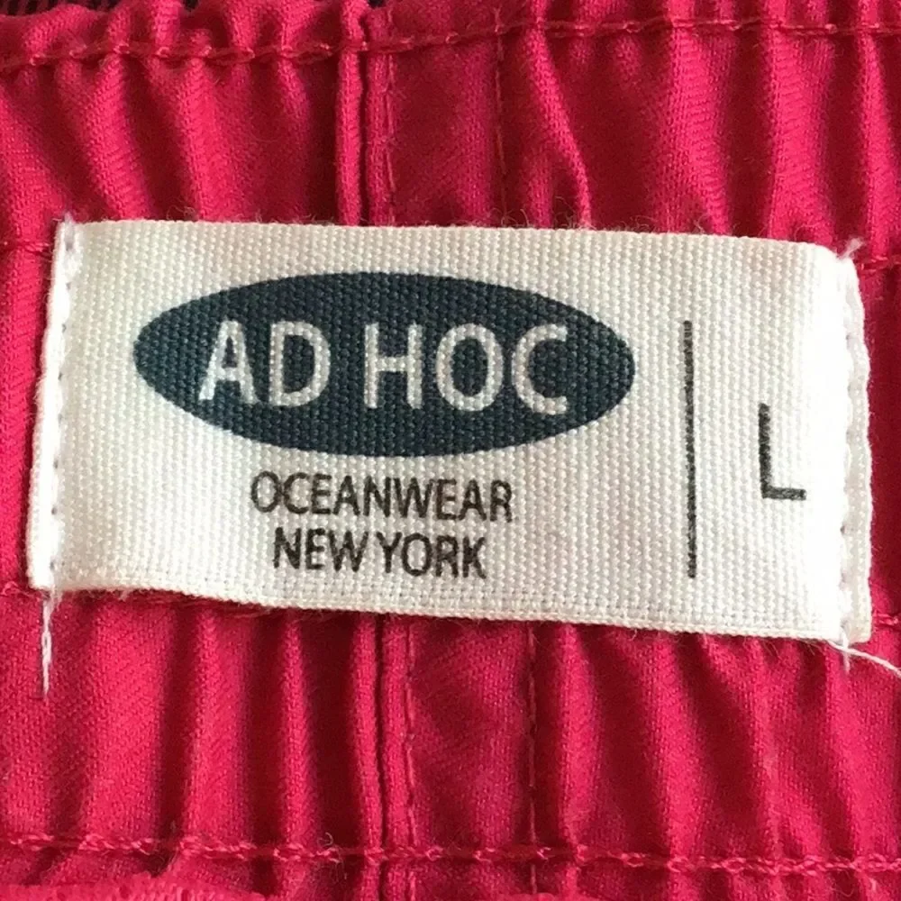 Ad Hoc Bright Pink Black Stripe Swim Trunks